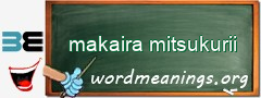 WordMeaning blackboard for makaira mitsukurii
